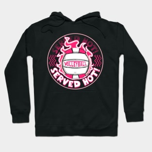 Volleyball Served Hot Pink Vball Hoodie